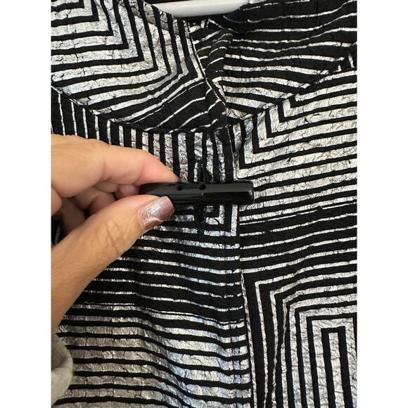 JM Collection A-Line Silver Black Jacket 2X Topper Classy - Picture 6 of 9